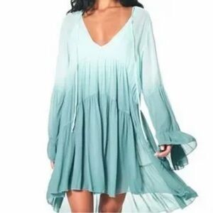 Young Fabulous & Broke Teal Long Sleeve Dress
